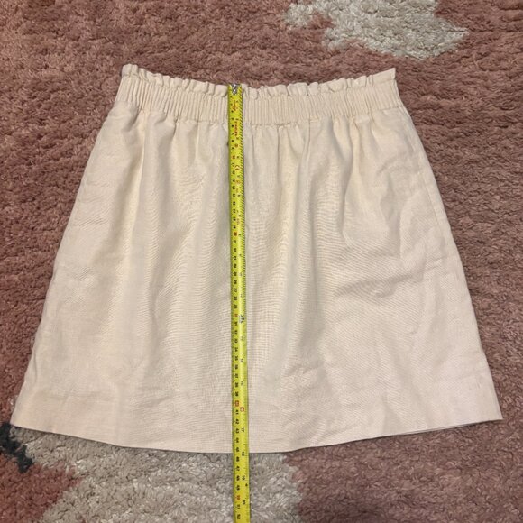 J Crew Mini Skirt Size 6 Linen Blend Re-Imagined Light Sand/Beige Lined Beach - Picture 8 of 8